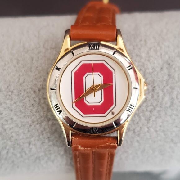 Ohio State‎ Buckeyes Women's Watch Gold Tone Brown Band - Picture 1 of 11
